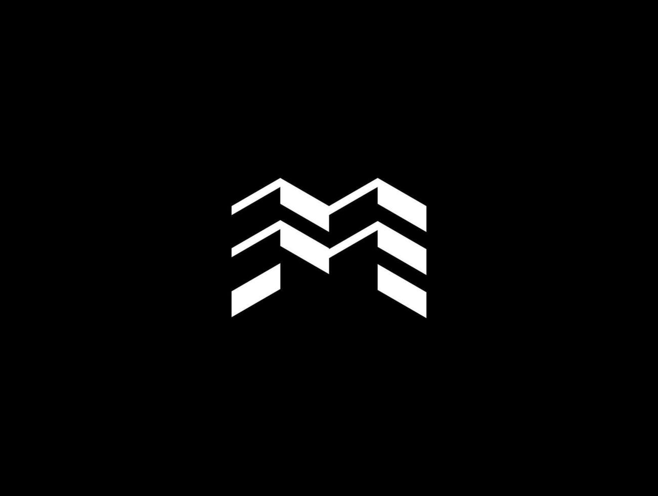Abstract Letter M building or M apartment logo concept vector