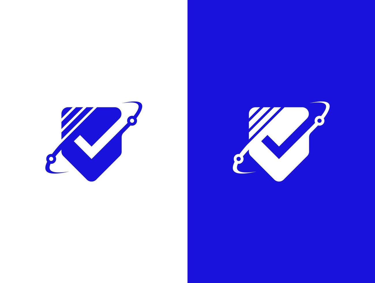 modern cyber security service with shield and check logo concept vector