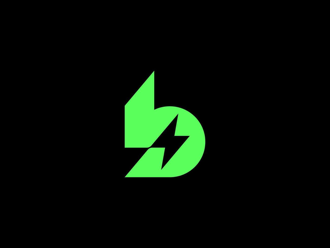 modern letter B bolt lightning logo concept for energy company vector
