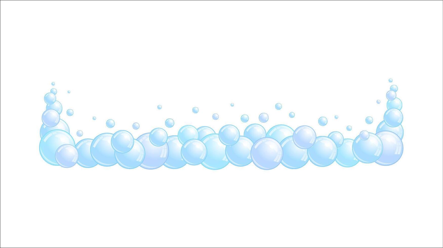Soap bubble divider. Foam decoration element. Blue suds cloud. vector