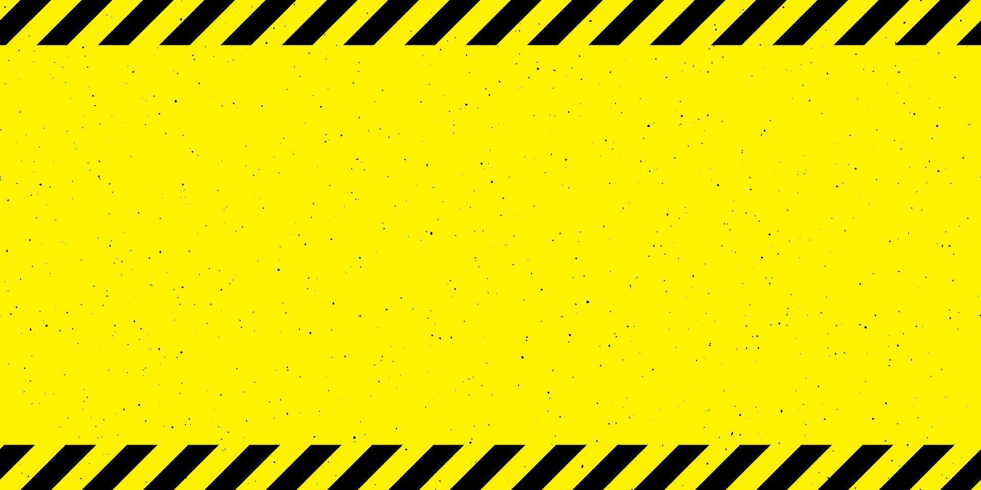 Textured caution tape frame background. Yellow and black diagonal stripes warning wallpaper vector