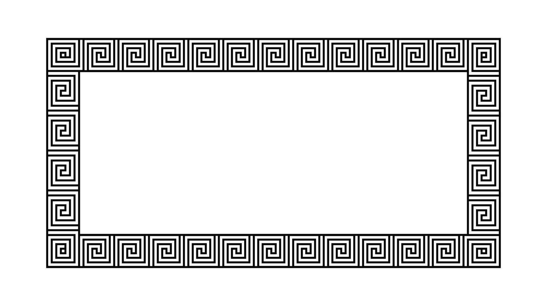 Greek ornament frame. Meander rectangle pattern. Ancient Greek fret border. vector