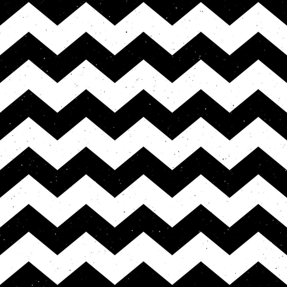 Grunge zigzag seamless pattern. Black and White chevron fabric texture. Abstract zig zag background vector
