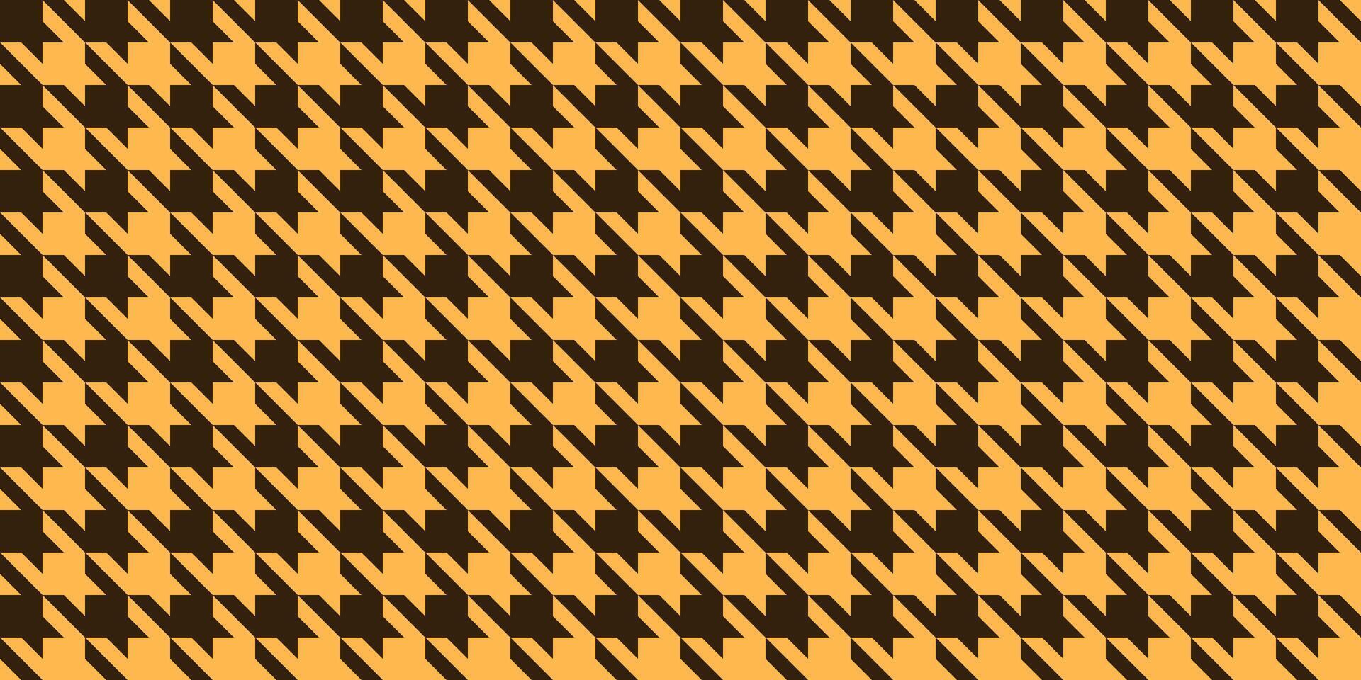 Houndstooth seamless pattern. Yellow and black dogs tooth repeating background. Fabric texture sample. vector