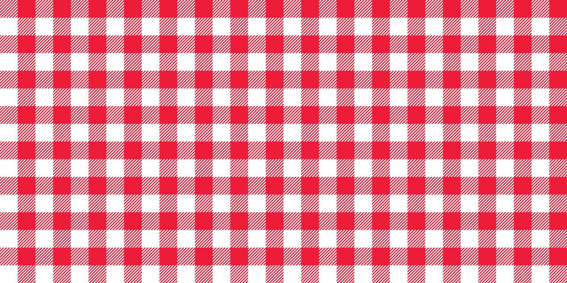 Gingham seamless pattern. Red and white vichy background texture. Checked tweed plaid repeating wallpaper. Fabric design. vector