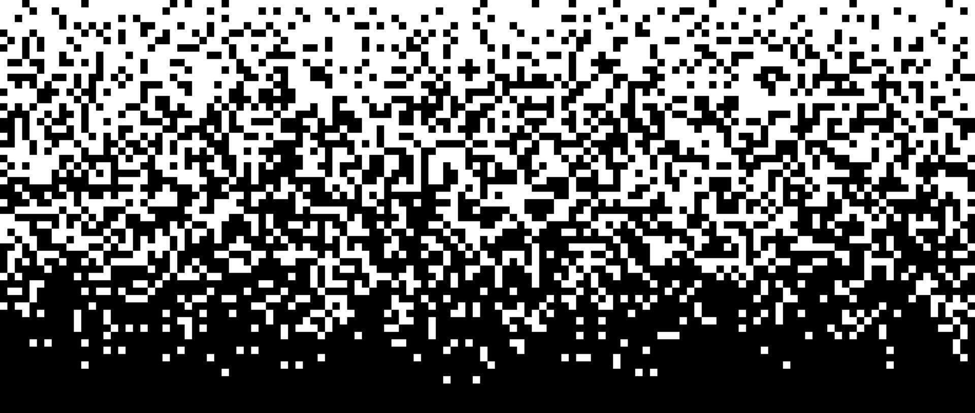 Pixelated halftone gradient noise. Fading pixel texture. Dissolving black and white wallpaper. vector