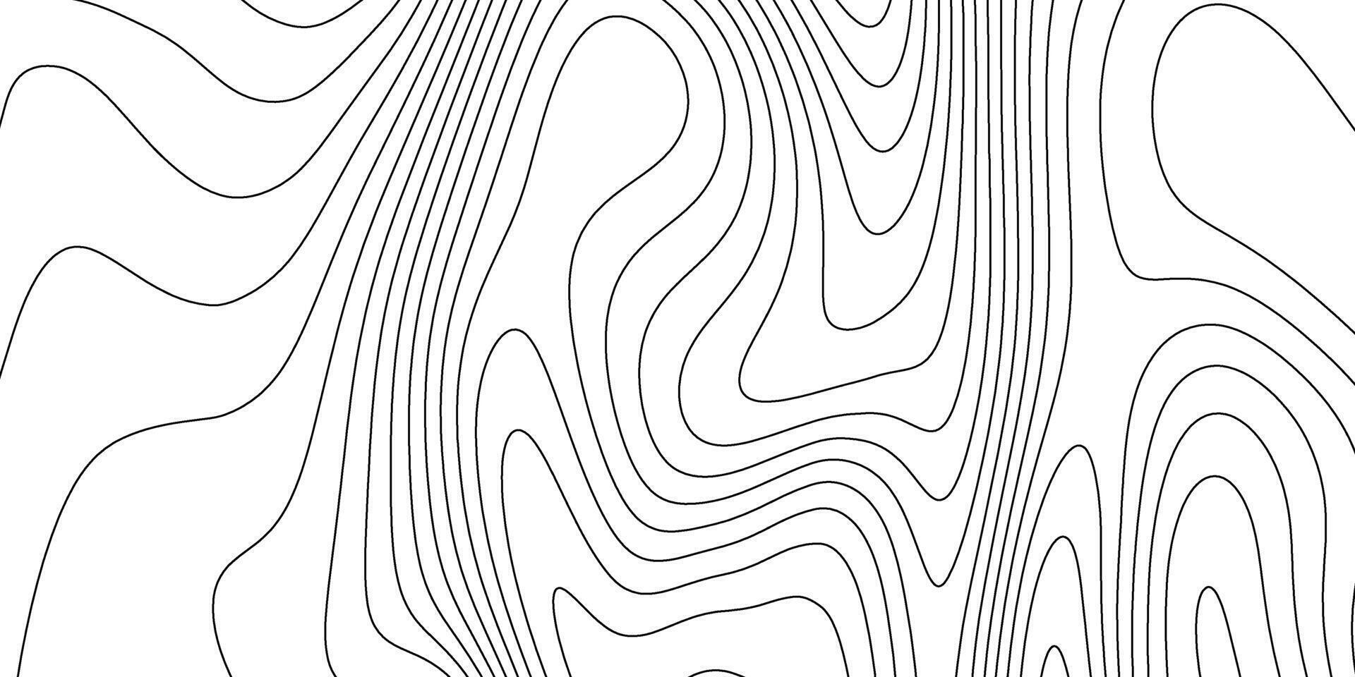 Terrain topographic map concept. Mountain height lines background. Black and white landscape geographic pattern. Contour lines. Territory texture. vector