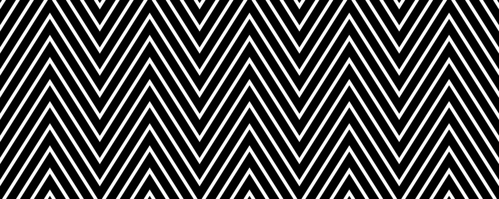 Zig zag seamless pattern. Black and white chevron ornament background. Repeating herringbone motif texture with diagonal lines. Textile design template swatch. vector