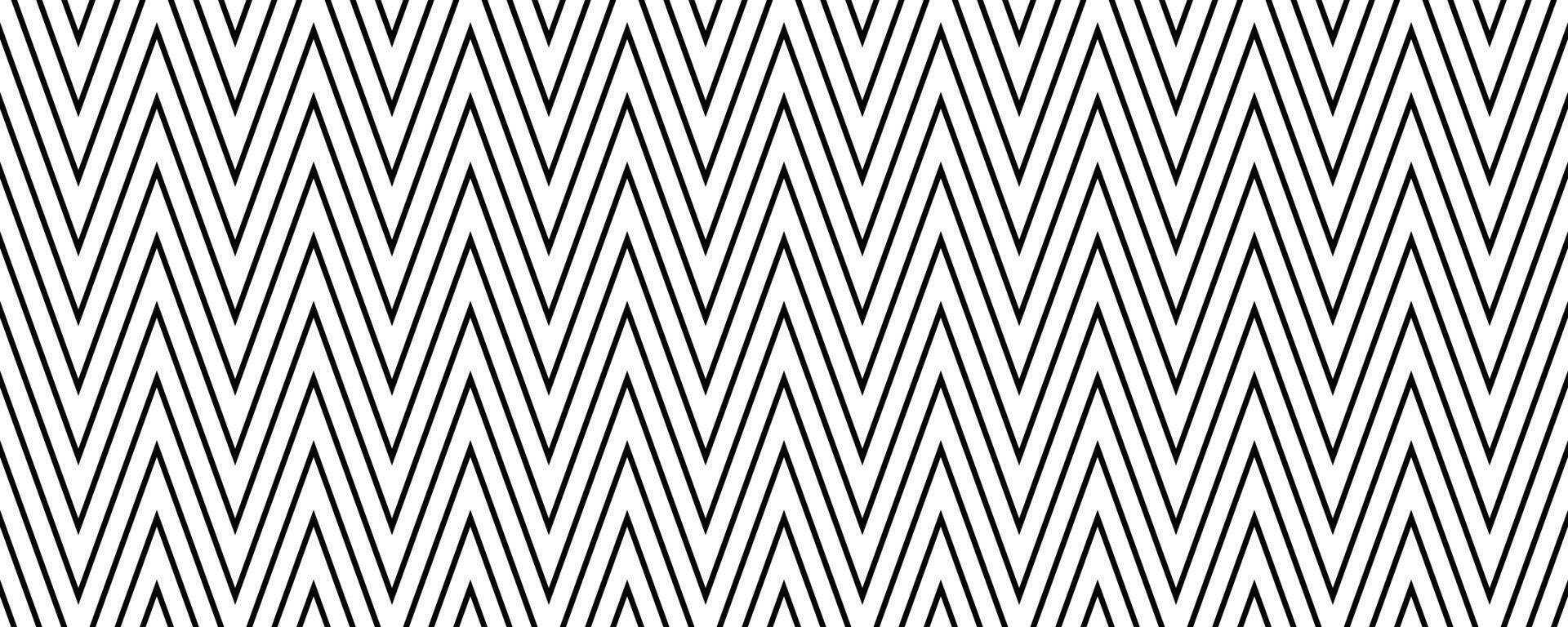 Zig zag seamless pattern. Black and white chevron ornament background. Repeating herringbone texture with diagonal lines. Textile design swatch. vector