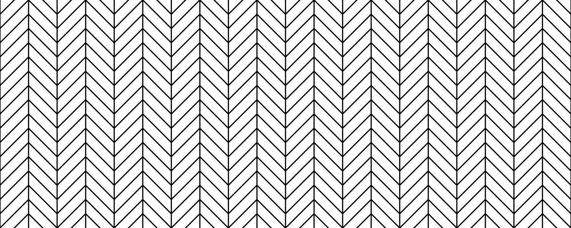 Herringbone seamless pattern. Black and white chevron background. Repeating zigzag wallpaper. Diagonal lines textile or fabric print design template. Parquet floor or brick wall texture. vector