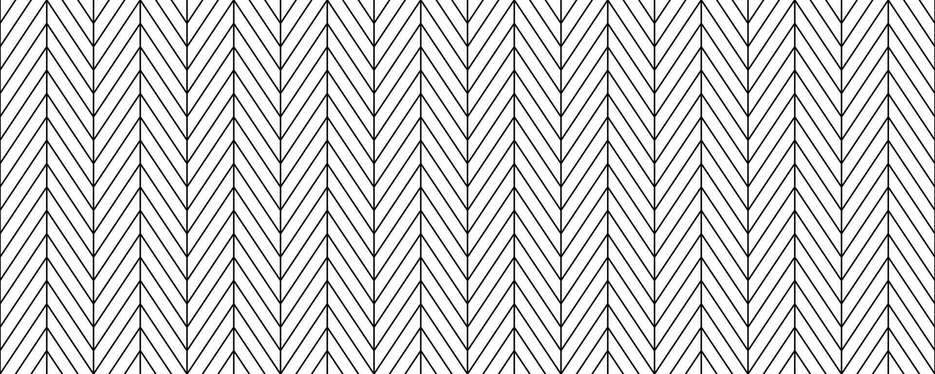 Herringbone seamless pattern. Black and white chevron background. Repeating zigzag wallpaper with diagonal lines. Textile or fabric print design. Parquet floor or brick wall texture. vector