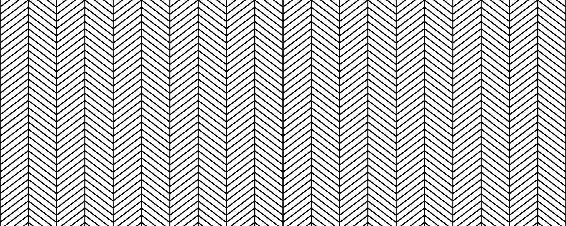 Herringbone seamless pattern. Black and white chevron background. Repeating zigzag wallpaper. Linear textile or fabric print design. Parquet floor or brick wall texture vector
