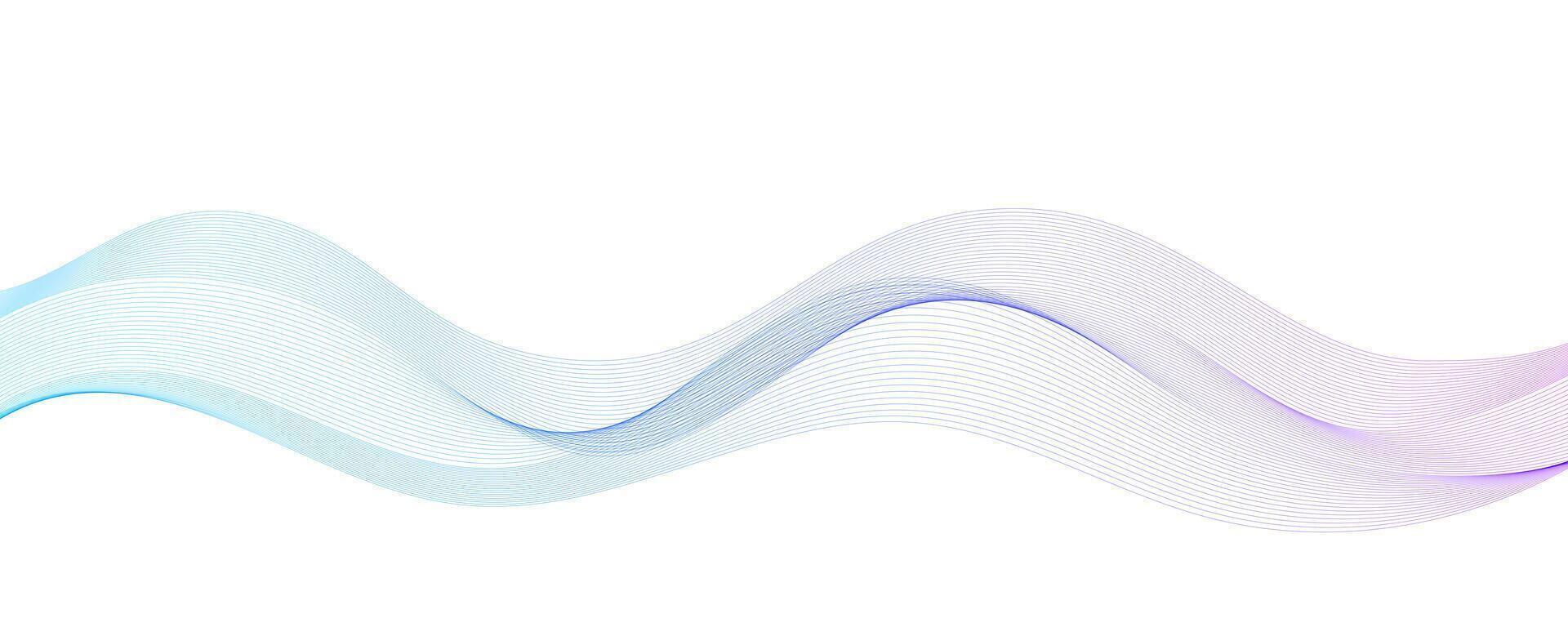 Smooth flowing wave lines. Abstract curved wavy stripes. Light blue purple gradient design element for presentation, flyer, poster, website, banner, brochure. vector