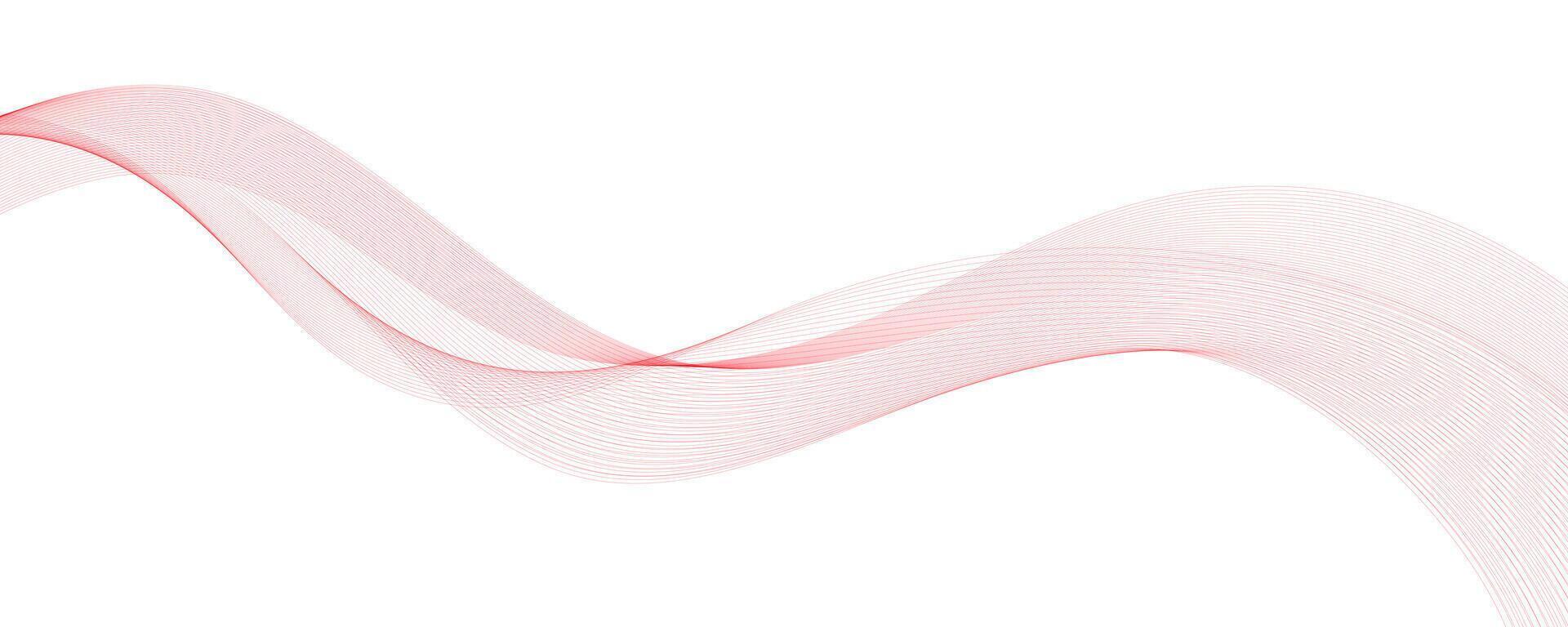 Wave red lines background. Flowing curved smoke lines. Template for banner, flyer, brochure, presentation. vector