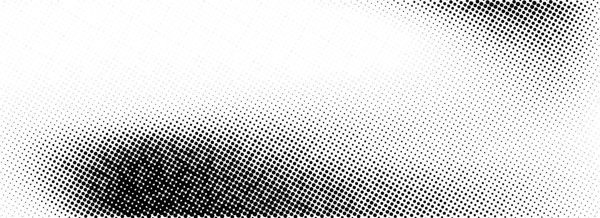 Grunge halftone gradient texture. Black pixelated grange backdrop. Damaged glitched print overlay. Weathered grit noise background. Fade gritty sand wallpaper. Halfton smudged texture surface vector