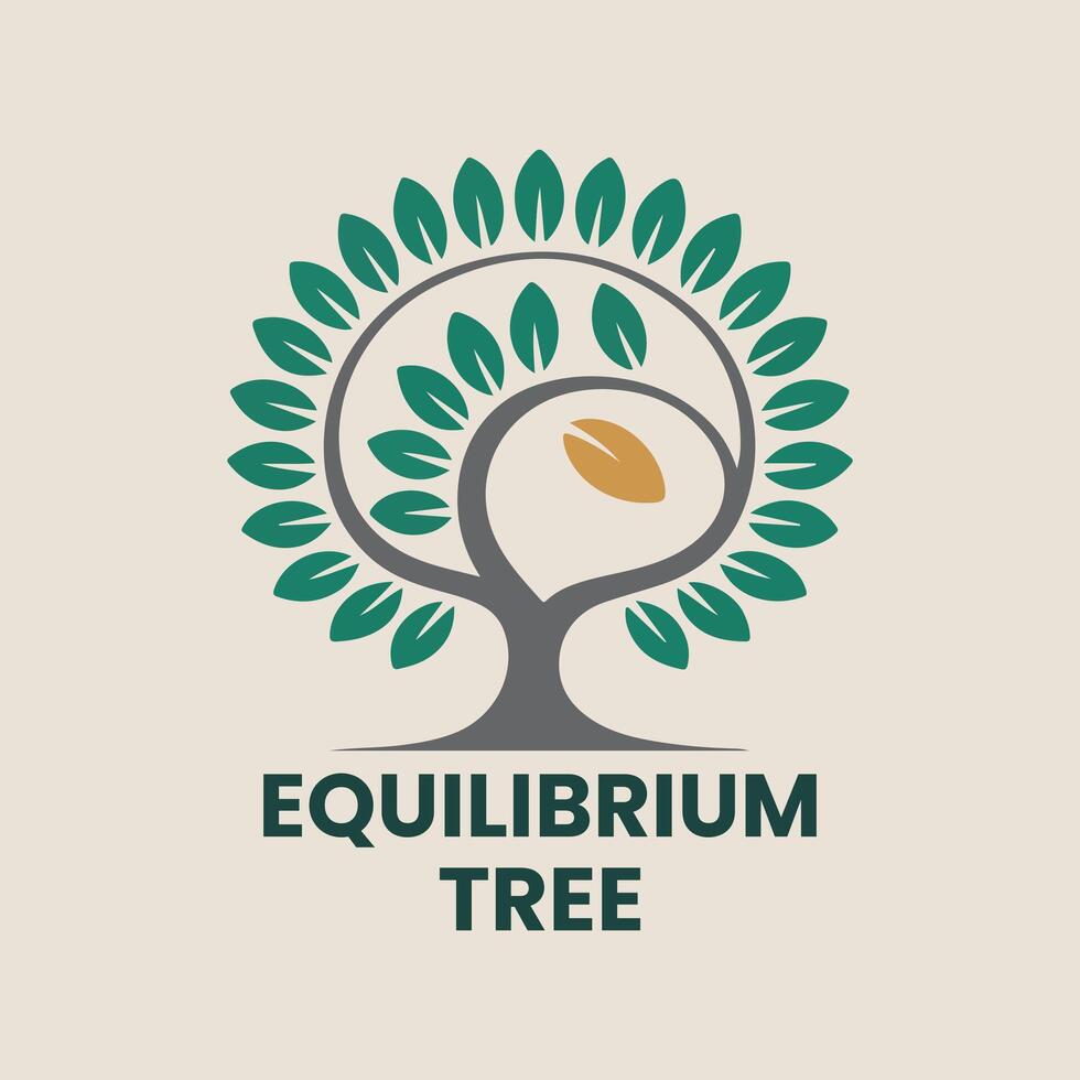 A Equlibrium tree logo vector