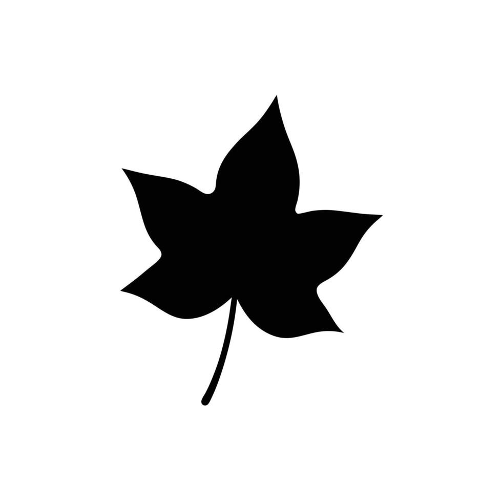 Black and White Ivy Leaf Icon Silhouette vector