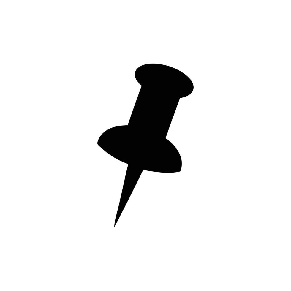 Black and White Pushpin Thumbtack Icon vector