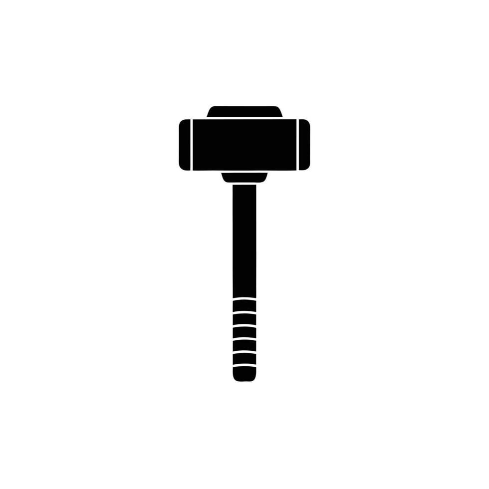 Black and White Sledgehammer Icon Illustration vector