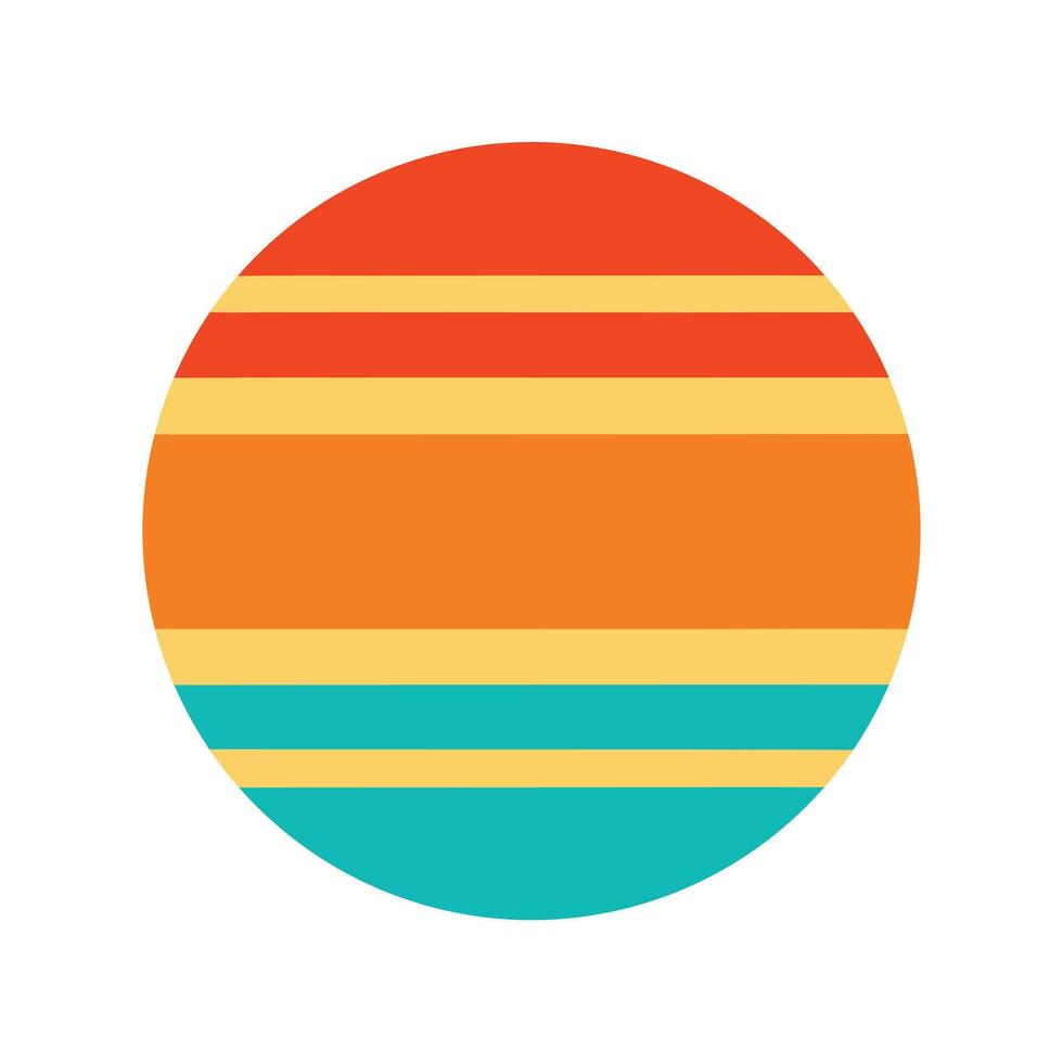 bold retro circle background with clean horizontal lines vector