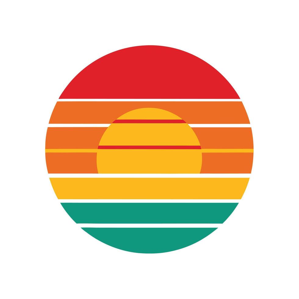 bold retro sunset with overlapping linear gradients vector