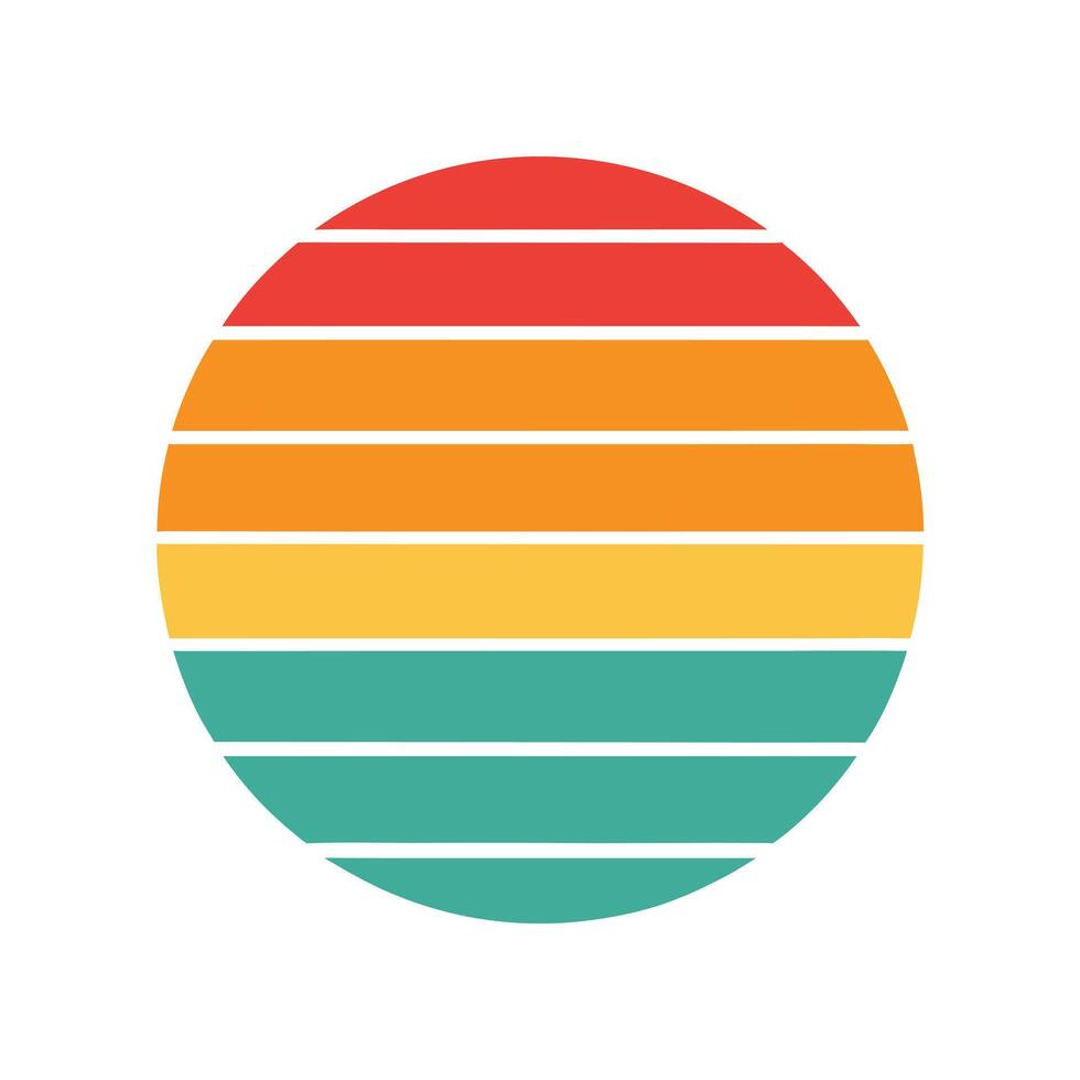 Faded Vintage Sunset with Symmetrical Stripe Pattern vector