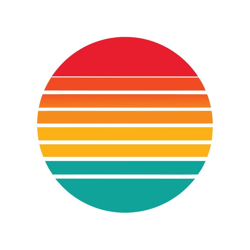 Clean Retro Background with Wide Horizontal Sunset Bands vector