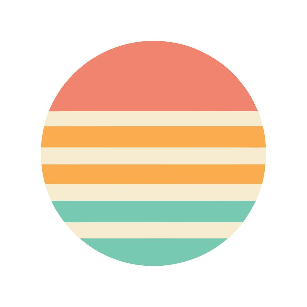 Flat Retro Icon with Horizontal Stripe Background vector
