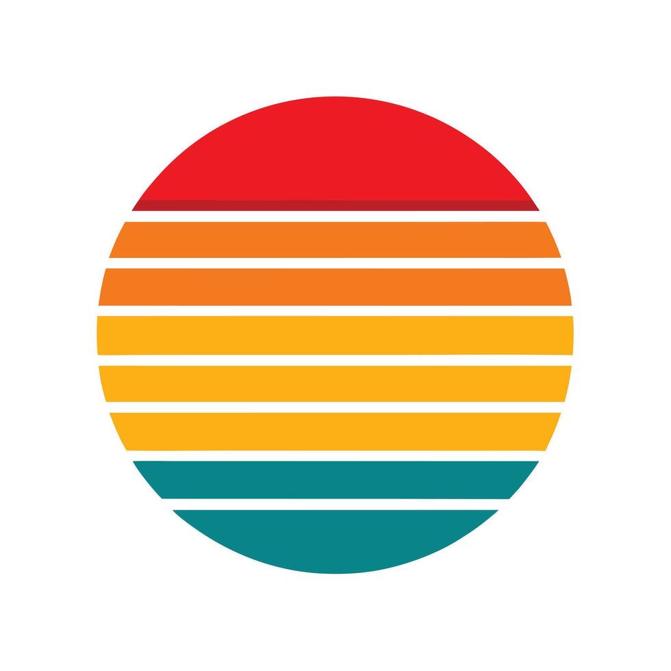 Clean Retro Stripe Background Forming Circular Sun vector