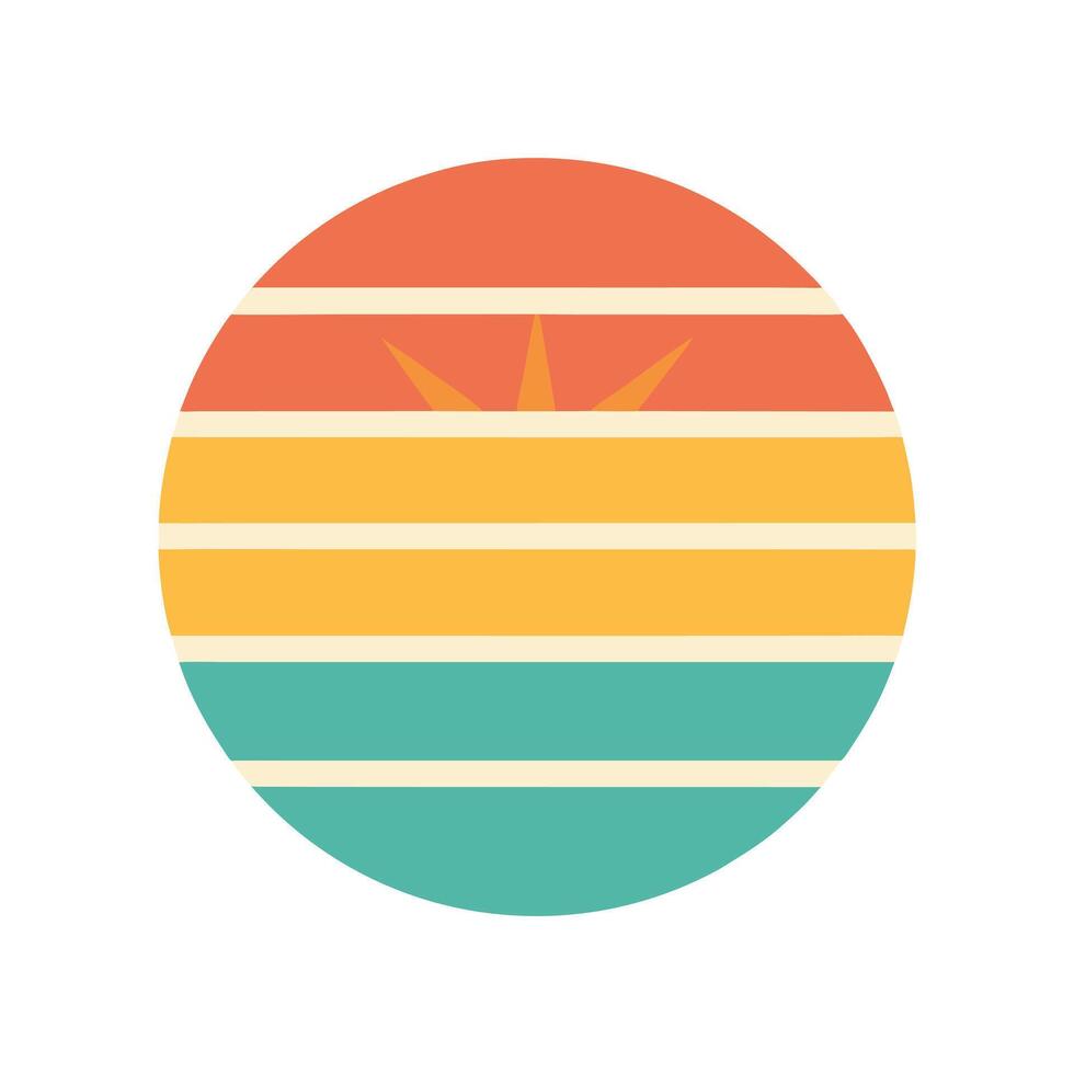 Flat Retro Stripe Background Forming Sun with Pastel Colors vector