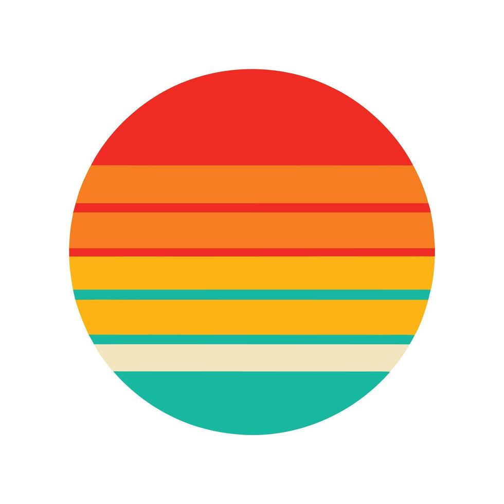 Flat Retro Sunset Background with Bold Stripe Design vector