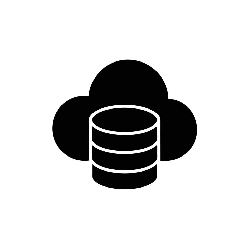 Data Cloud Icon Flat and Clean Look Isolated vector