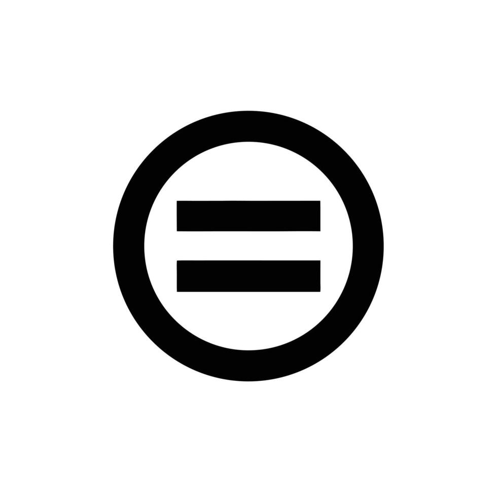 Equal Sign Icon Flat and Clean Look Isolated vector
