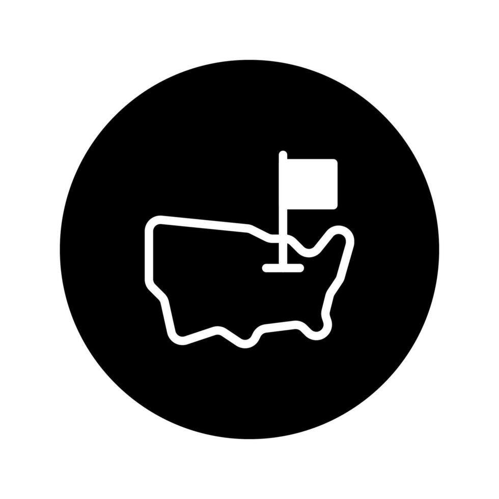 United States map outline icon with flag representing geographical location destination and american travel vector