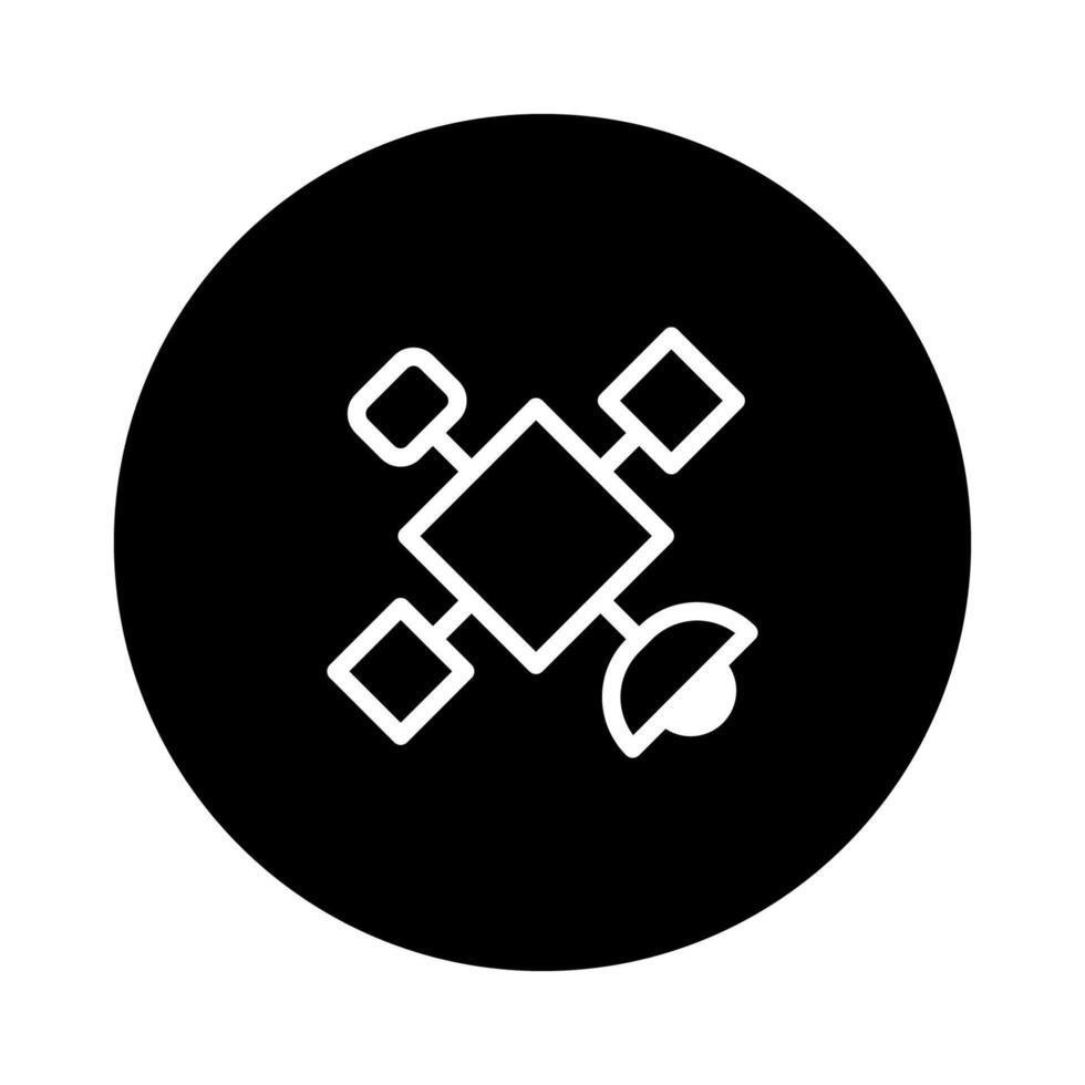 Stylized representation of a satellite orbiting in space showcasing technological advancement and exploration above the earth with its design vector