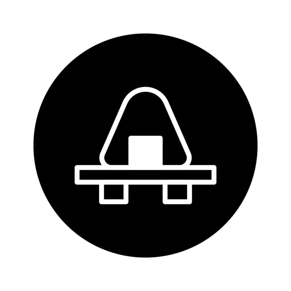 Stylized minimalist sushi icon on a dark backdrop showcases traditional japanese onigiri preparation vector