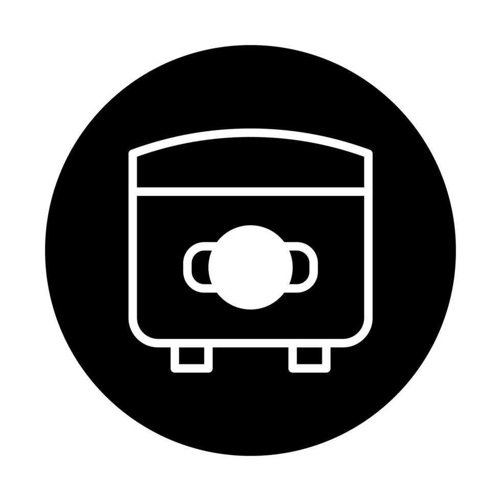 Stylized illustration showcasing a vintage radio with a round dial set against black backdrop design vector
