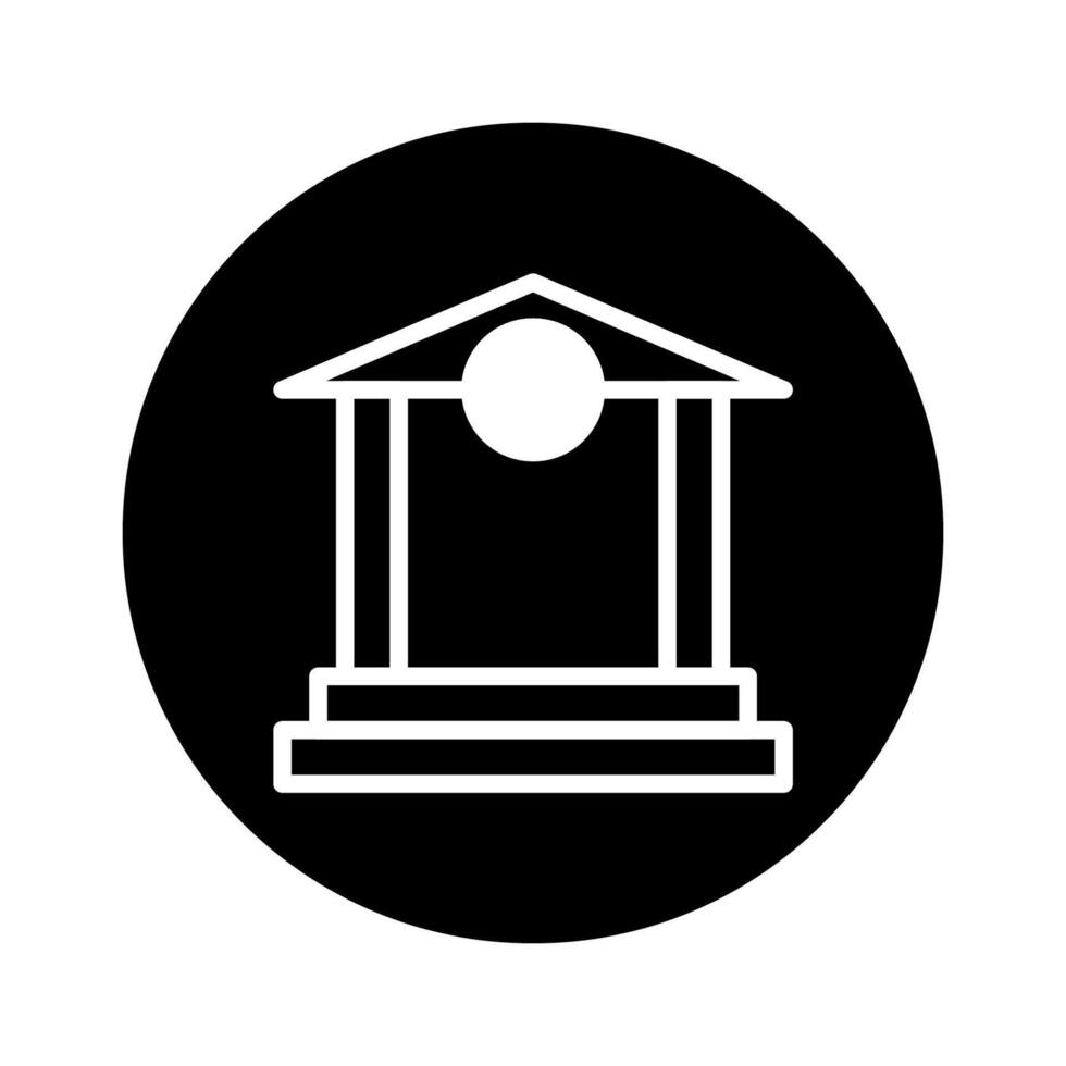 Stylized linear representation building authority banking architecture symbolic graphic isolated bank or financial institution featuring classic design and stable construction vector