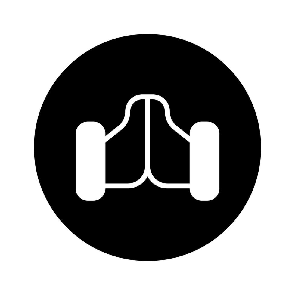 Sleek go kart icon design featuring a minimalist silhouette on a black circular background showcasing speed and agility vector