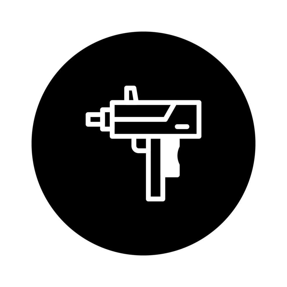 Simple weapon illustration black and white design symbolizing modern warfare military tactical equipment for security vector