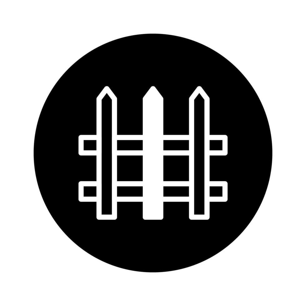 Simple fence design illustration for rural property boundary security or construction icon with minimalist aesthetic approach vector
