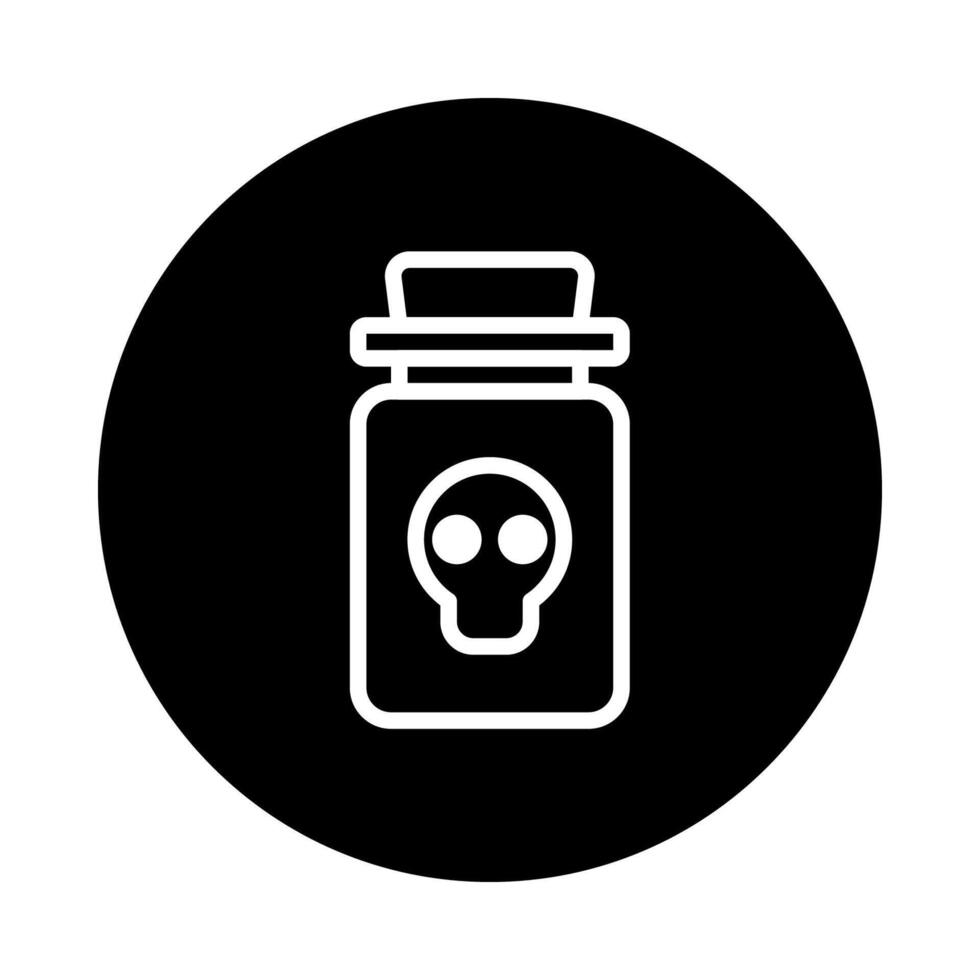 Simple depiction of a dangerous poison bottle with skull symbol warns of potential toxicity and health risk for use vector