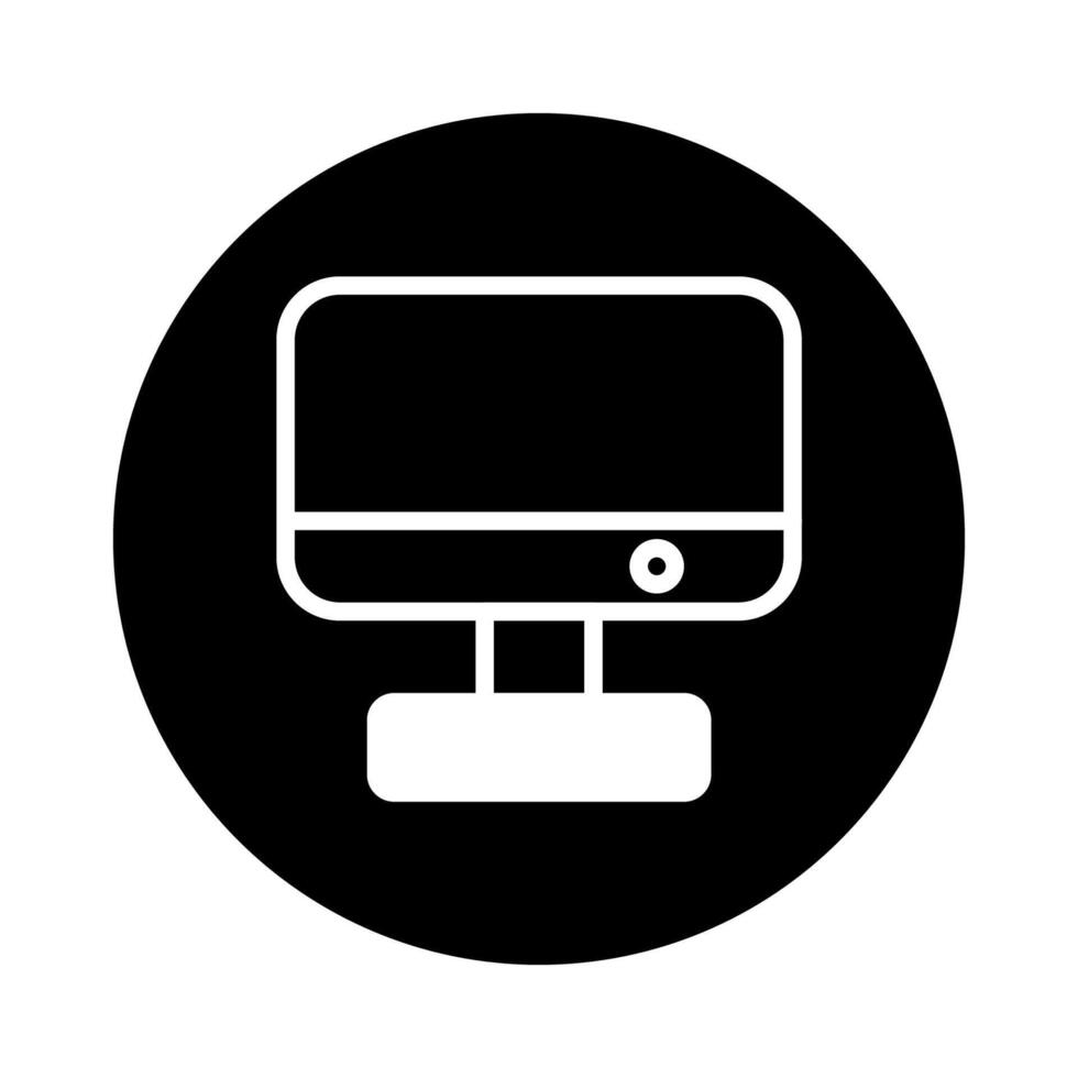 Simple computer icon in minimalist style reflecting technology and modern design aesthetic showcasing a clean user interface vector