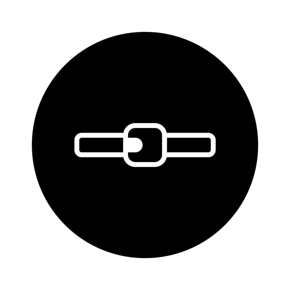 Simple belt buckle icon design on black background perfect for fashion accessories and clothing illustration projects vector