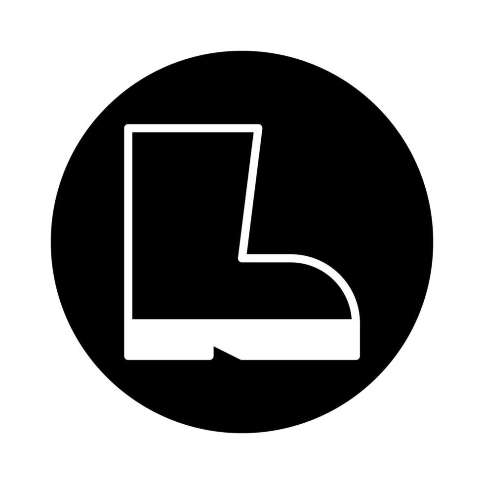 Safety footwear mandatory symbol illustration in black circle indicating industrial workplace compliance and worker safety vector