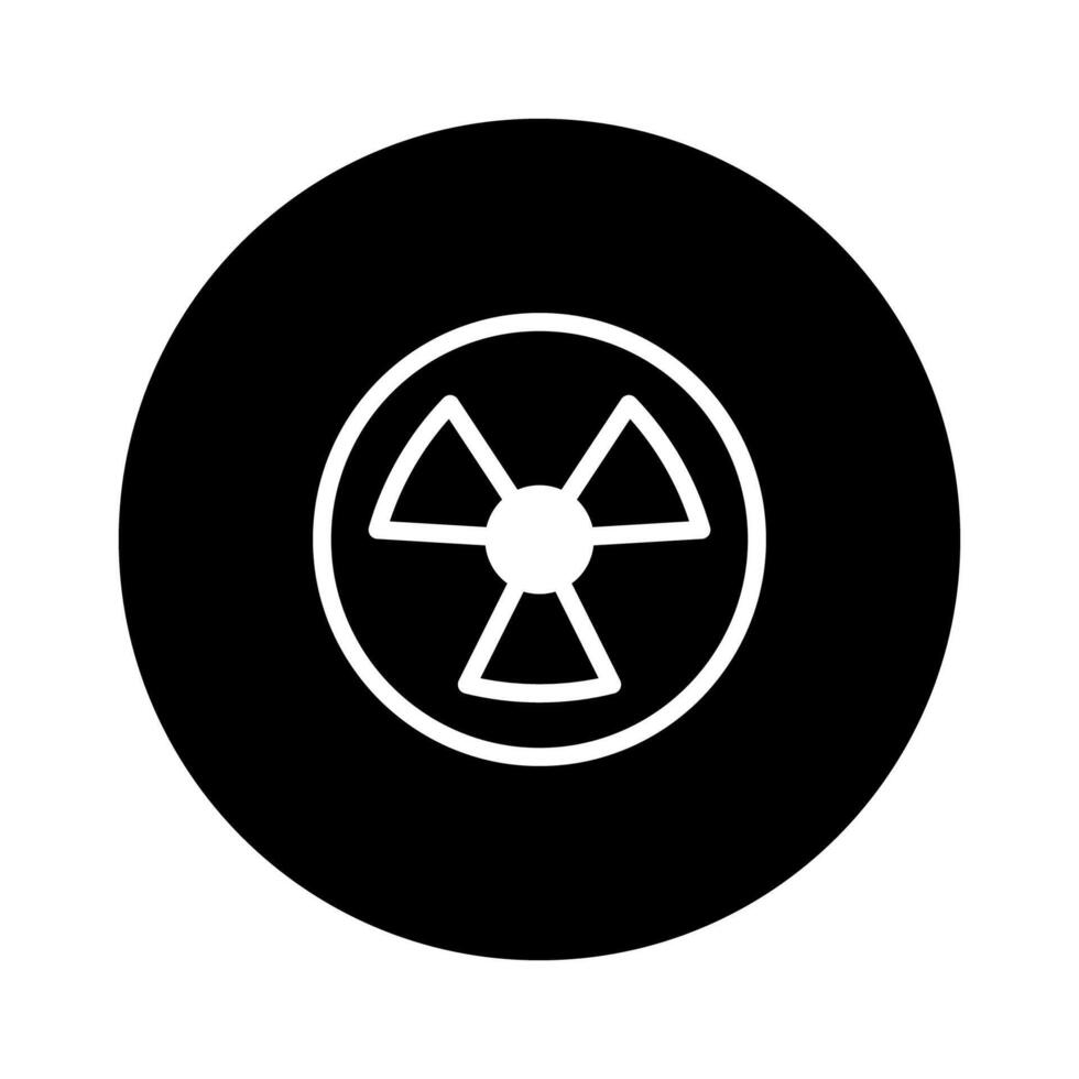Radiation symbol in black circle representing safety precautions for nuclear energy hazards and security measures vector