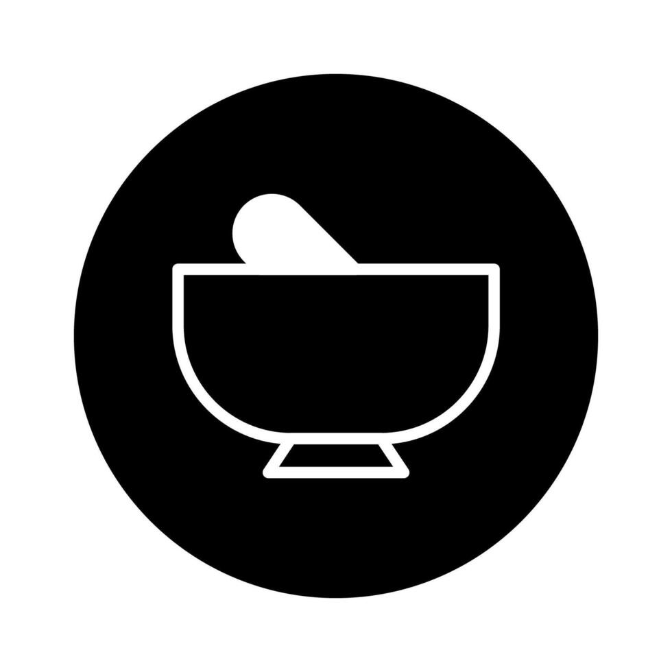 Pharmaceutical mortar and pestle icon illustration for herbal medicine and healthcare concept related topics about wellness vector