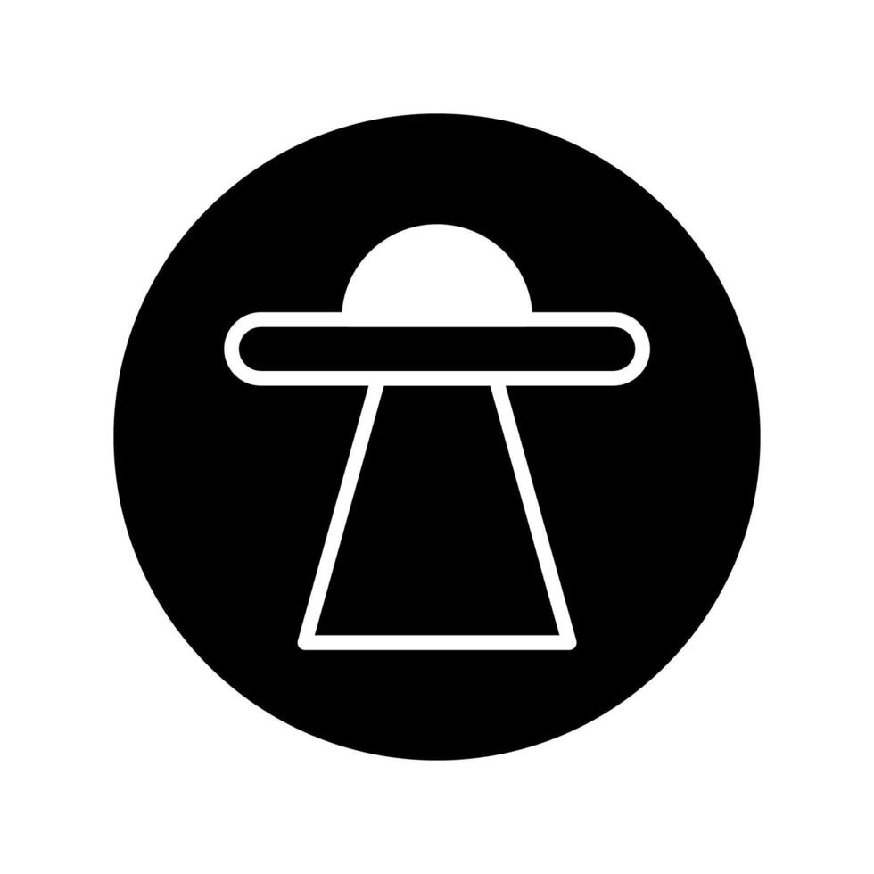 Mysterious ufo sighting concept with modern minimalist spaceship symbol flying in the sky at night vector
