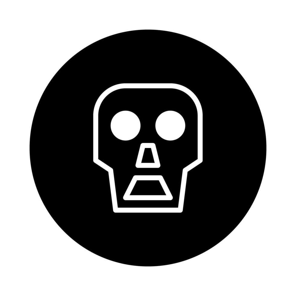 Minimalistic skull emblem icon design for digital platforms and graphical interfaces with outlined illustration vector