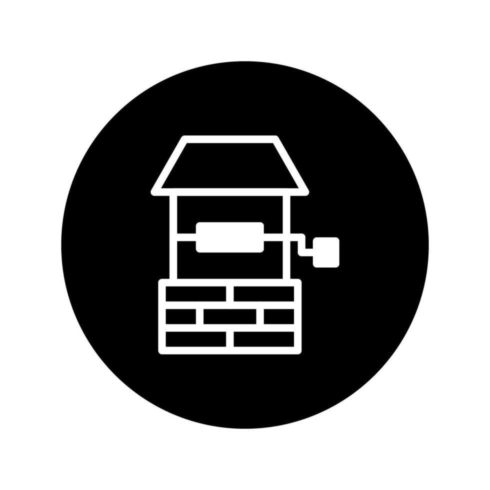 Minimalist well icon design featuring a water source symbol for a clean and modern aesthetic vector